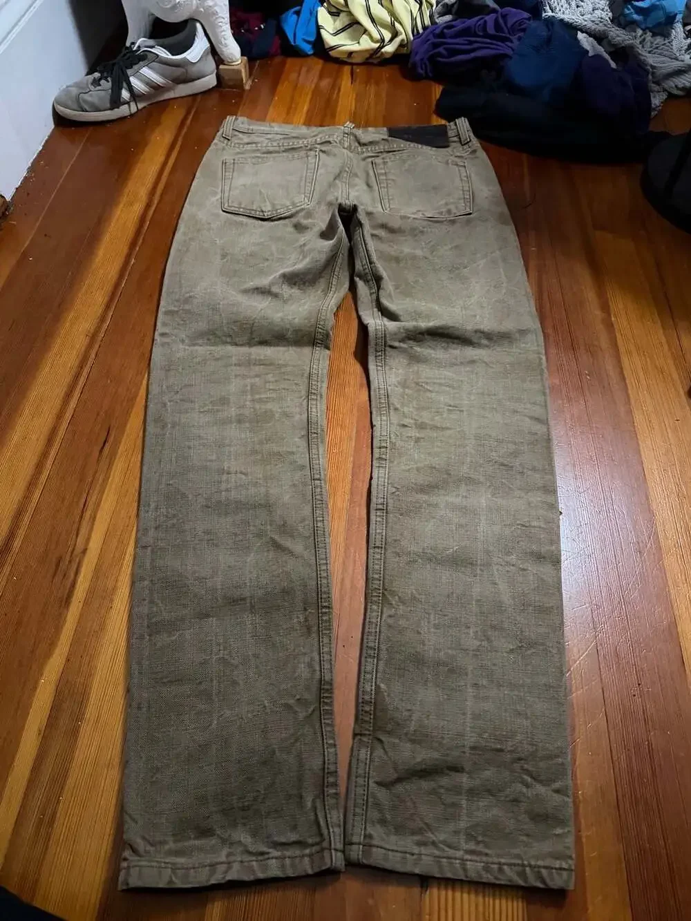 Naked & Famous Weird Guy Raw Cotton Canvas Brown Jeans